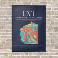 Thumbnail for Exeter International Airport EXT vertical canvas print - framed - navy blue background