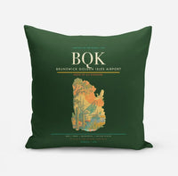 Thumbnail for Brunswick Golden Isles Airport (BQK) design on dark green pillow