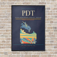 Thumbnail for Eastern Oregon Regional Airport PDT — Pendleton vertical canvas print - framed - navy blue background