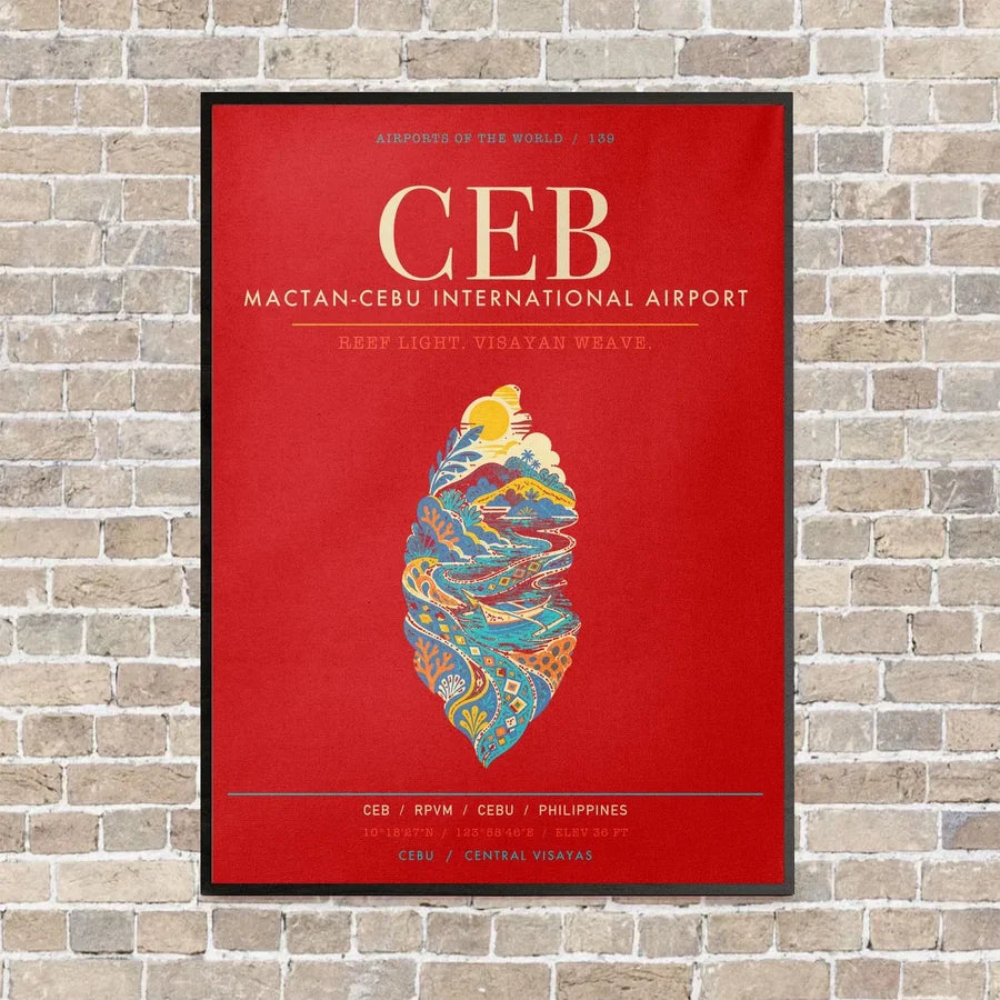 Mactan-Cebu International Airport CEB - Canvas Framed - Red