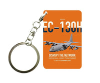 Thumbnail for EC-130H Compass Call design on orange designed key chain, double-side print