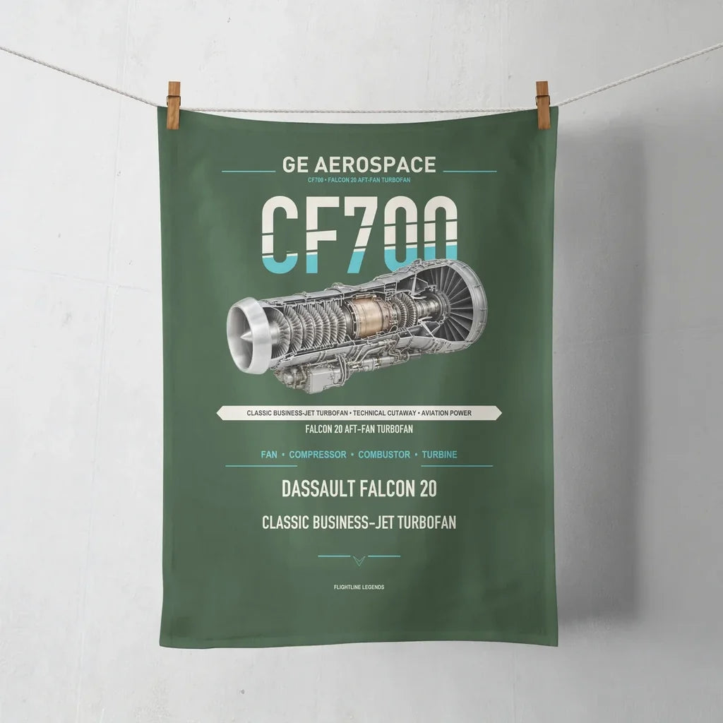 CF700 design on dark green towel