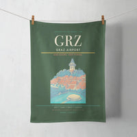 Thumbnail for Graz Airport (GRZ) design on dark green towel