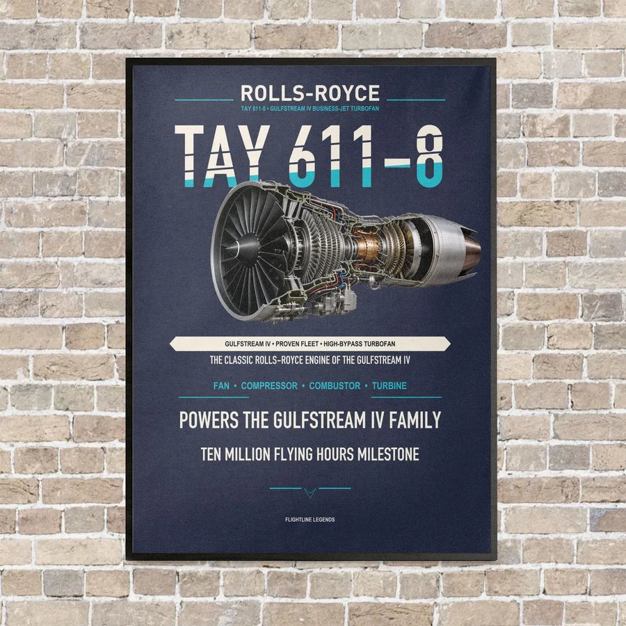 TAY 611-8 vertical canvas print - framed - navy blue background
