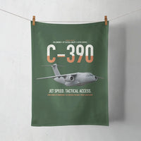 Thumbnail for C-390 Millennium design on dark green towel