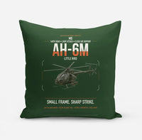 Thumbnail for MD AH-6M Little Bird design on dark green pillow