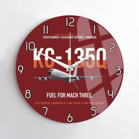 Thumbnail for KC-135Q Blackbird Tanker design on dark red no frame wall clock