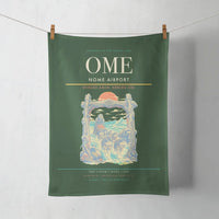 Thumbnail for Nome Airport (OME) design on dark green towel
