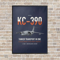 Thumbnail for Embraer KC-390 Millennium vertical canvas print - framed - navy blue background