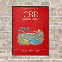 Thumbnail for Canberra Airport CBR - Canvas Framed - Red