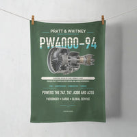 Thumbnail for PW4000-94 design on dark green towel