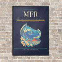 Thumbnail for Rogue Valley International–Medford Airport MFR vertical canvas print - framed - navy blue background