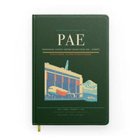 Thumbnail for Snohomish County Airport (Paine Field) (PAE) design on dark green notebook