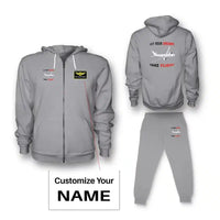 Thumbnail for Let Your Dreams Take Flight Zipped Hoodie - Gray + Name (Customizable)