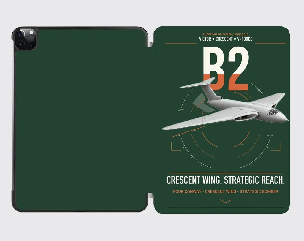 Handley Page Victor B2 design on dark green ipad tablet case