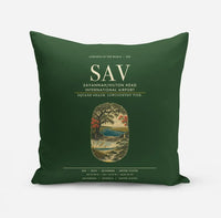 Thumbnail for Savannah-Hilton Head International Airport (SAV) design on dark green pillow
