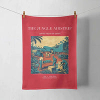 Thumbnail for VINTAGE G4524 - The Jungle Airstrip - Designed Towels design on red