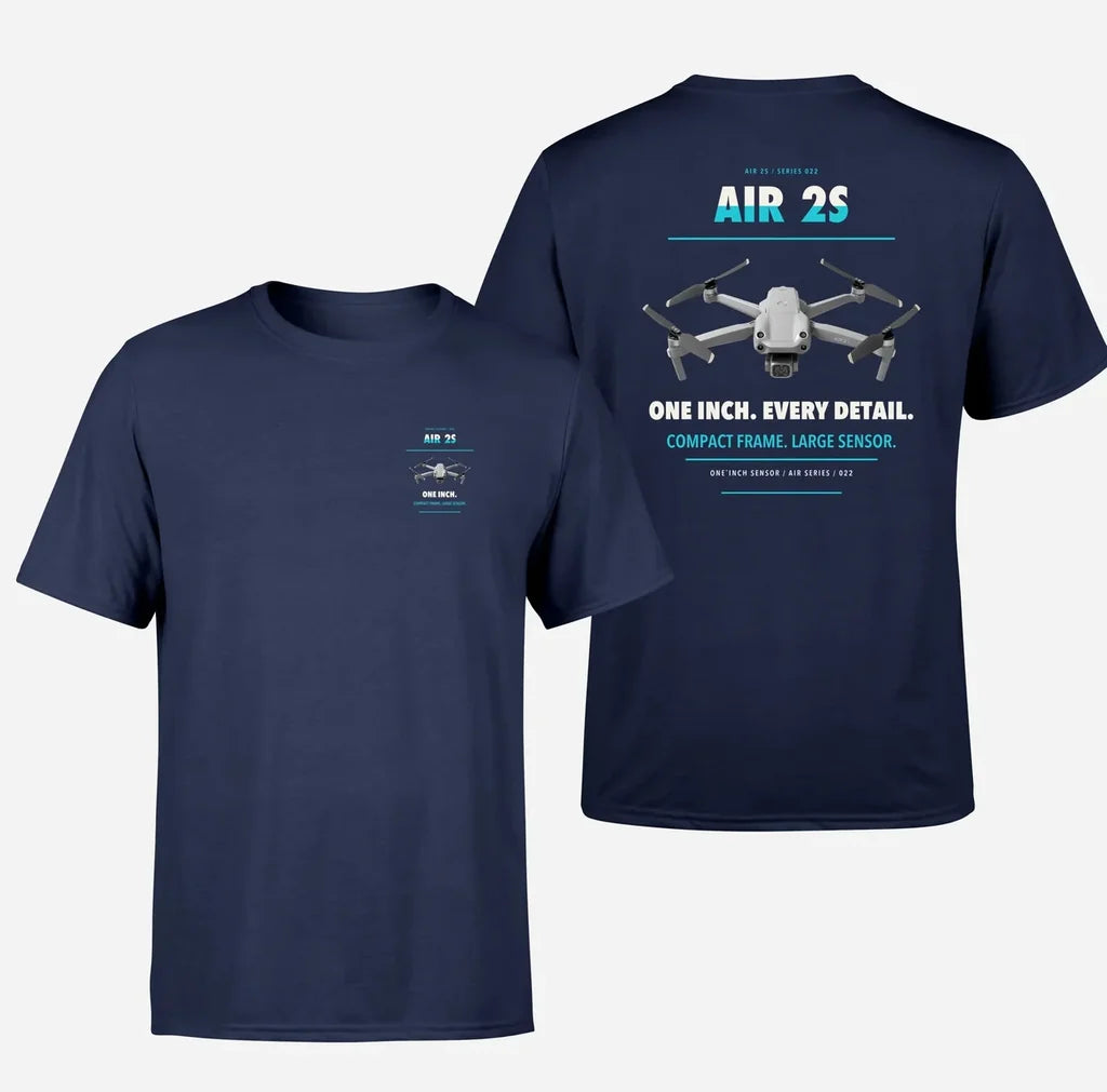 DJI Air 2S design on navy blue t shirt