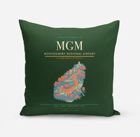 Thumbnail for Montgomery Regional Airport (MGM) design on dark green pillow