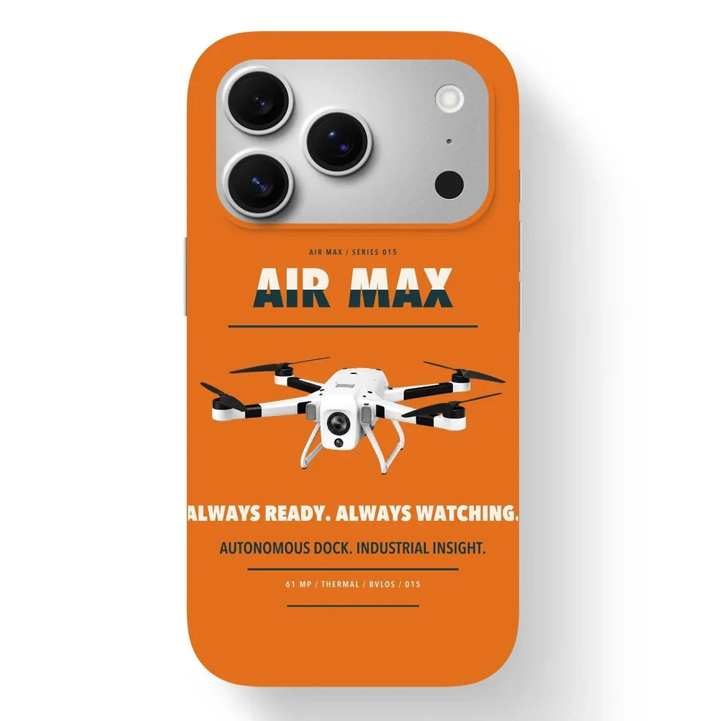 Percepto Air Max Case design on orange iphone case