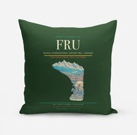 Thumbnail for Manas International Airport (FRU) design on dark green pillow