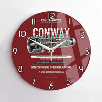 Thumbnail for CONWAY design on dark red no frame wall clock
