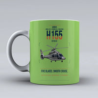 Thumbnail for Airbus H155 EC155 B1 design on light green ceramic mug, double-side print