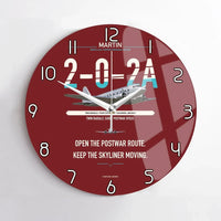 Thumbnail for Martin 2-0-2A design on dark red no frame wall clock