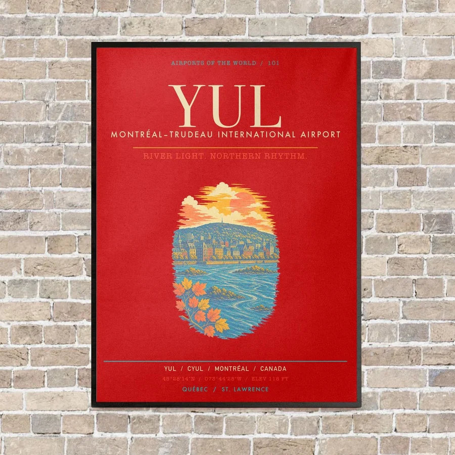 MontrealTrudeau International Airport YUL - Canvas Framed - Red