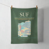 Thumbnail for Lamezia Terme International Airport (SUF) design on dark green towel