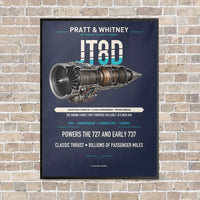 Thumbnail for JT8D vertical canvas print - framed - navy blue background
