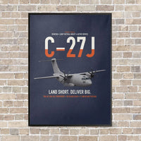 Thumbnail for C-27J Spartan vertical canvas print - framed - navy blue background
