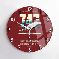 Thumbnail for Boeing 747-400 Dreamlifter design on dark red no frame wall clock