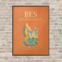 Thumbnail for Brest Bretagne Airport BES - Canvas Framed - Orange