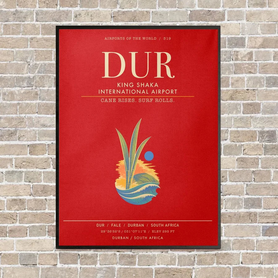 King Shaka International Airport DUR - Canvas Framed - Red