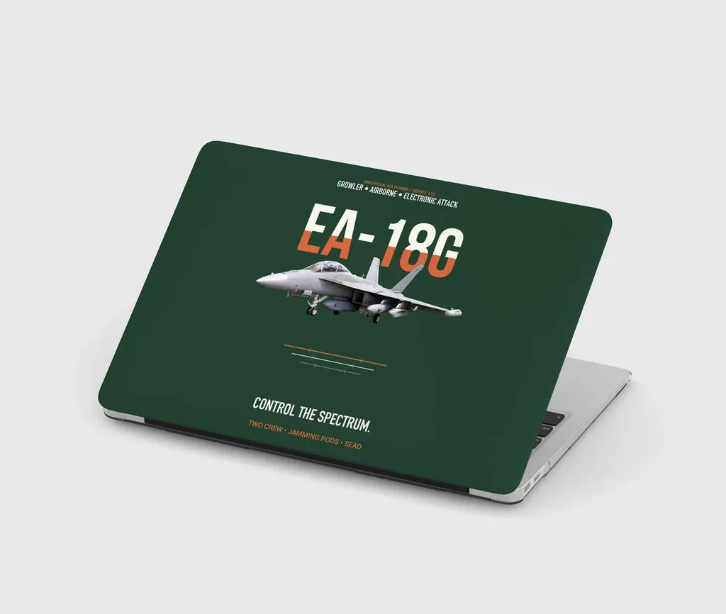 EA-18G Growler Control The Spectrum design on dark green MacBook case