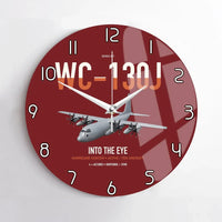Thumbnail for WC-130J Hurricane Hunter design on dark red no frame wall clock