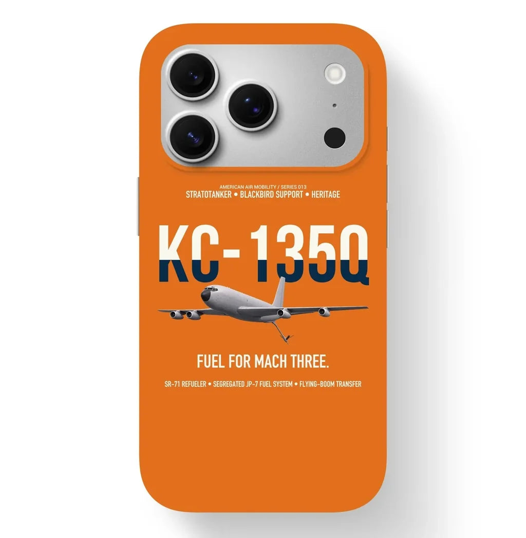 KC-135Q Blackbird Tanker design on orange magsafe iphone case, for iPhone 17 Pro