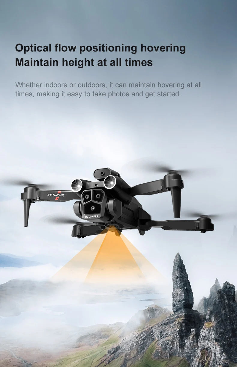K9MAX Drone: Triple-Lens Aerial Photography Quadcopter with Optical Flow & Obstacle Avoidance, Remote-Controlled Toy Drone - view 14