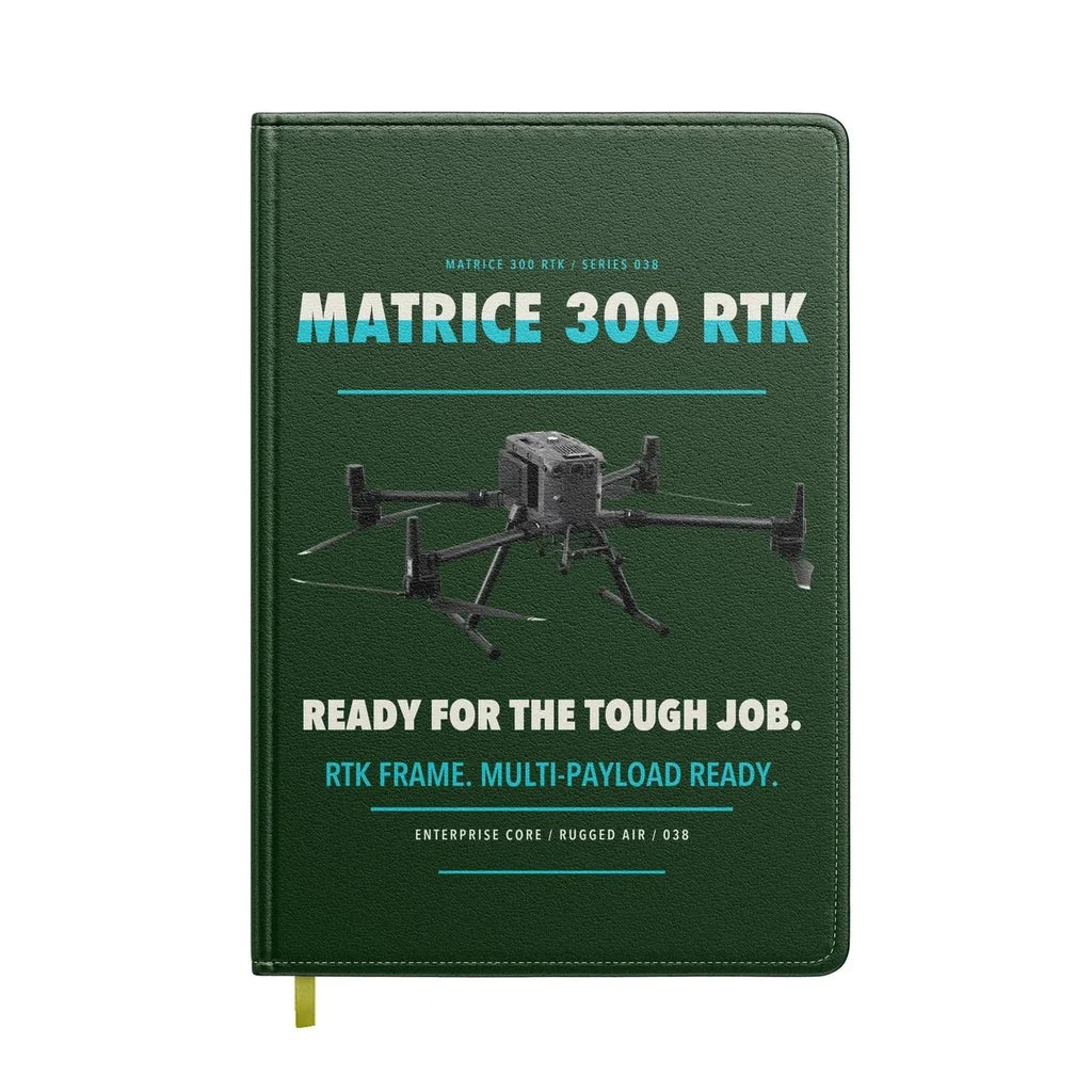 DJI Matrice 300 RTK design on dark green notebook