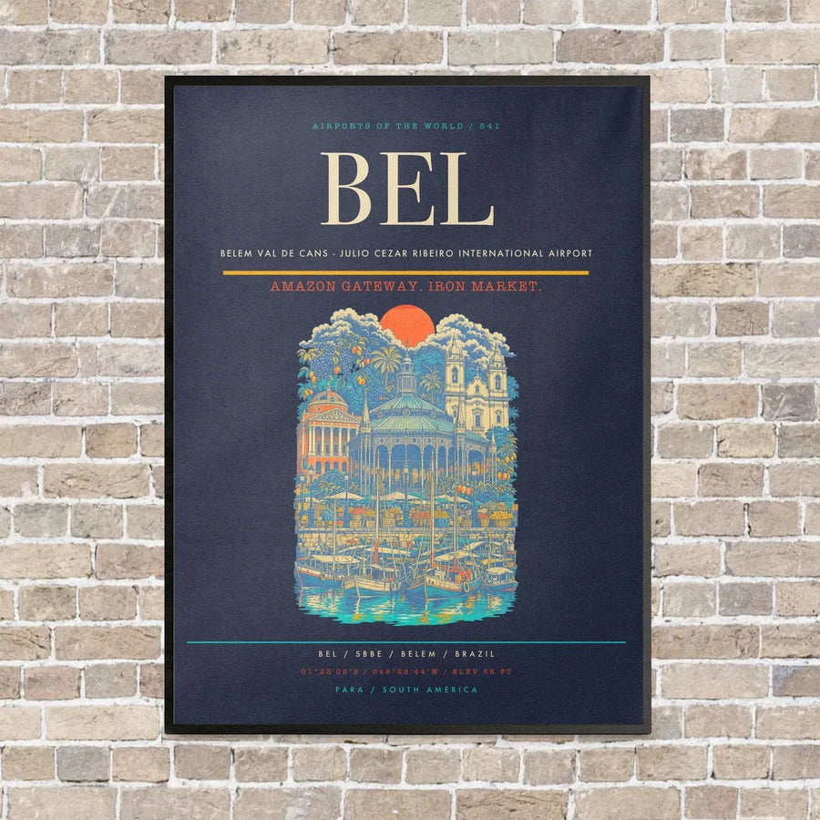 Belem Val de Cans - Julio Cezar Ribeiro International Airport BEL - Canvas Framed - Navy Blue