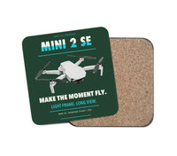 Thumbnail for DJI Mini 2 SE design on dark green 1 piece coaster