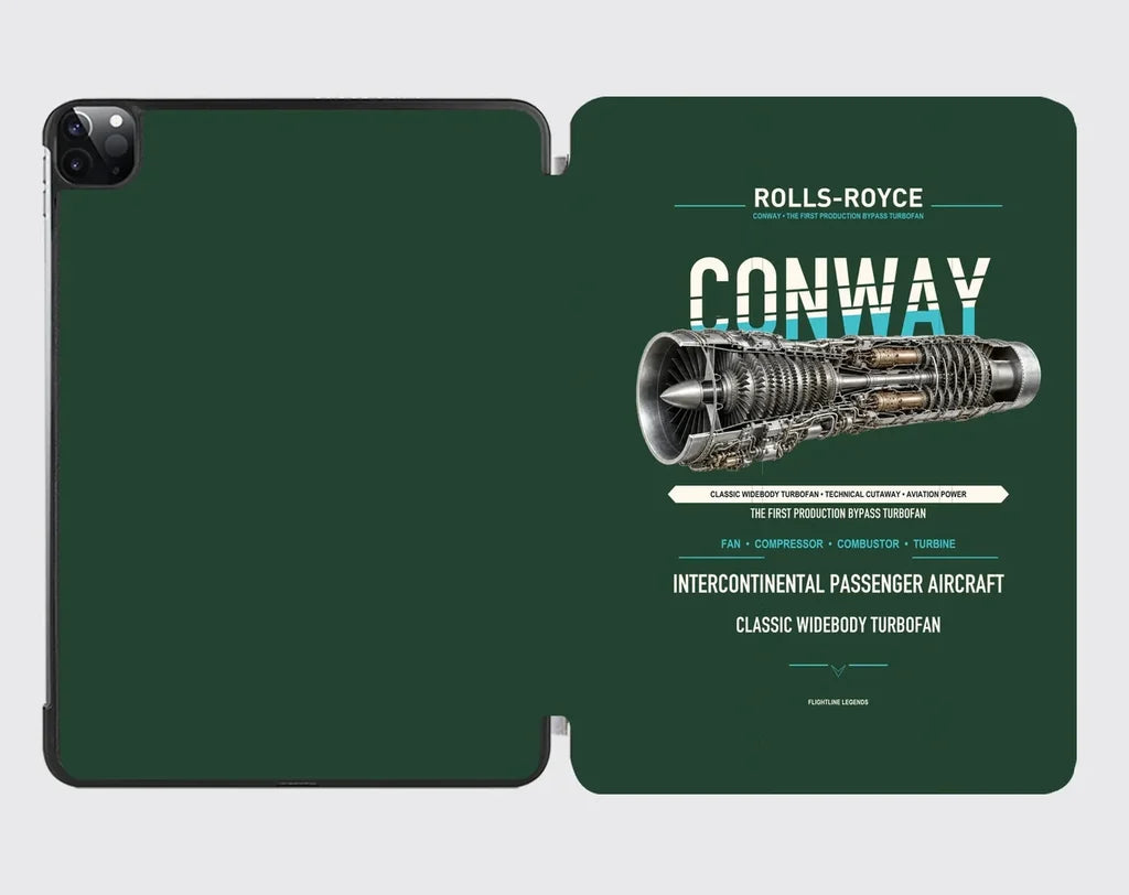 CONWAY design on dark green ipad tablet case