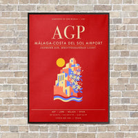 Thumbnail for Malaga-Costa del Sol Airport AGP - Canvas Framed - Red