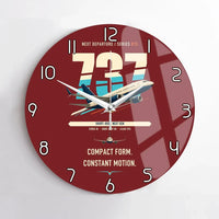 Thumbnail for Boeing 737-700 NG design on dark red no frame wall clock