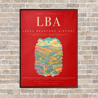 Thumbnail for Leeds Bradford Airport LBA - Canvas Framed - Red