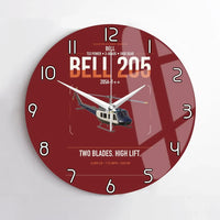 Thumbnail for Bell 205A-1++ design on dark red no frame wall clock