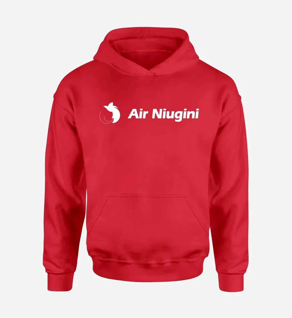 Air Niugini Airlines logo printed on red hoodie