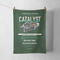 Thumbnail for CATALYST design on dark green towel