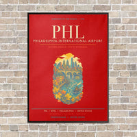 Thumbnail for Philadelphia International Airport PHL - Canvas Framed - Red